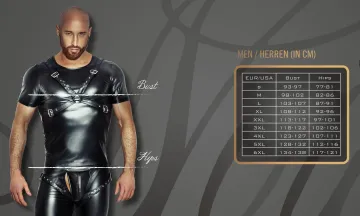 H028 Extravagante Shorts mit rotem Zipper schwarz/rot