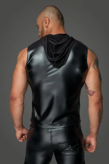 H062 Kapuzenshirt mit Zwei-Wege Zipper schwarz