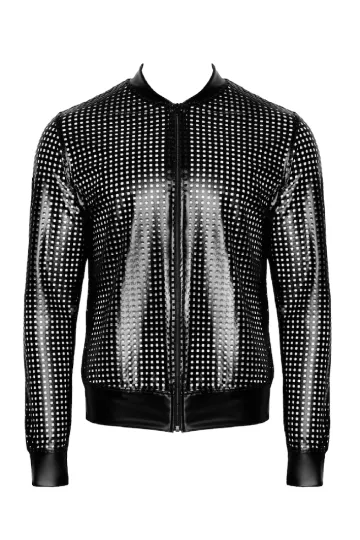 H076 Powerwetlook Jacke schwarz