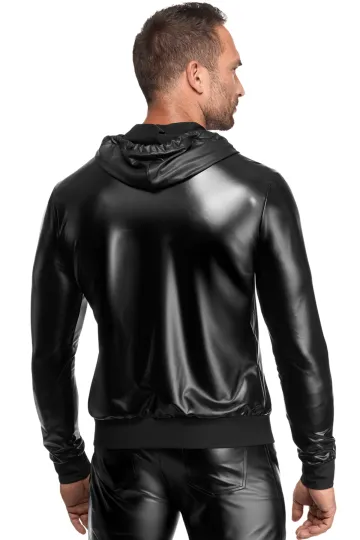 H086 Herren Kapuzen Jacke schwarz