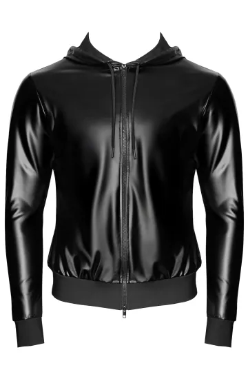 H086 Herren Kapuzen Jacke schwarz