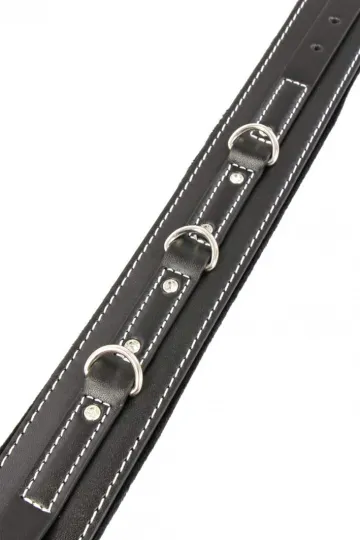 Halsband Strass & Leine schwarz