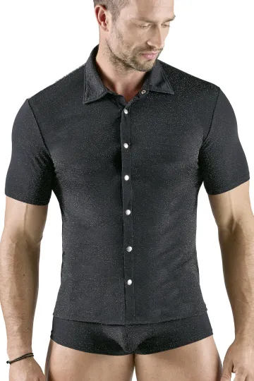 Hemd Glitzer schwarz