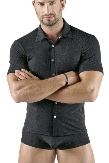 Hemd Glitzer schwarz