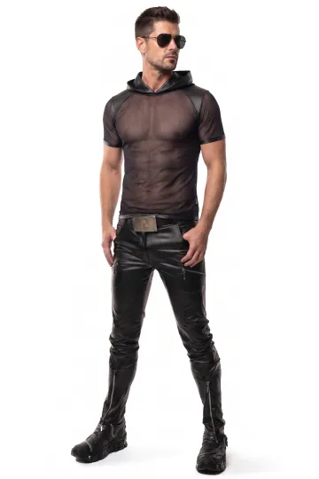 Herren Kapuzen T-Shirt ADGuido001 schwarz