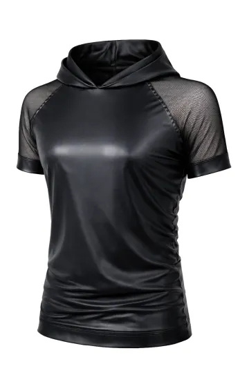 Herren Kapuzen T-Shirt ADSolar001 schwarz
