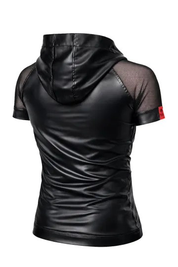 Herren Kapuzen T-Shirt ADSolar001 schwarz
