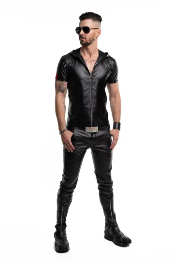 Herren Kapuzen T-Shirt RMEttore001 schwarz