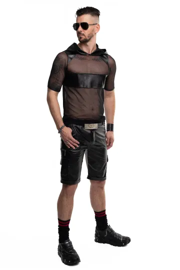 Herren Kapuzen T-Shirt RMIvo001 schwarz