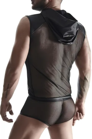 Kapuzen-Shirt TSH005 schwarz von Regnes Fetish Planet