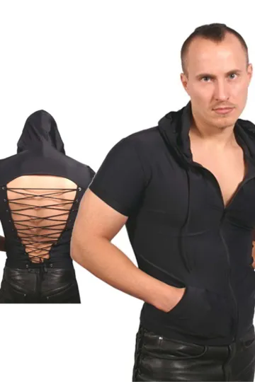 Kapuzen-Weste WE304 schwarz