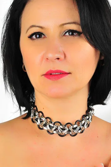 Kette 01 silbern/schwarz