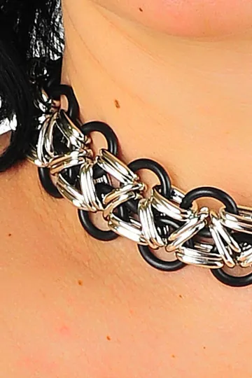 Kette 01 silbern/schwarz