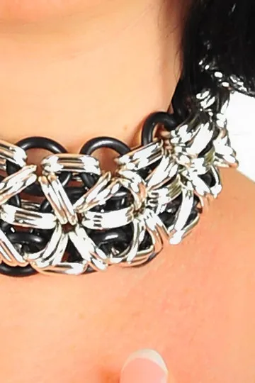 Kette 02 silber/schwarz