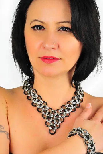 Kette 03 silber/schwarz