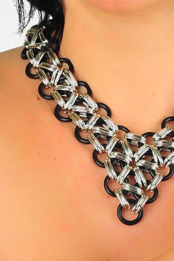 Kette 03 silber/schwarz