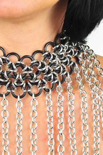 Kette 05 silber/schwarz