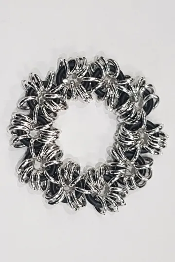 Ketten-Armband 04 silber/schwarz