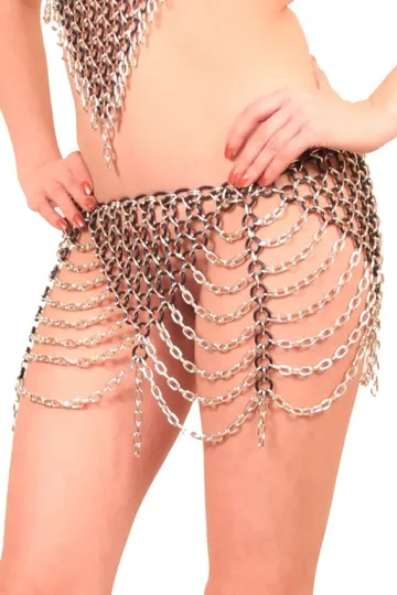 Ketten-Rock 07 silbern/schwarz