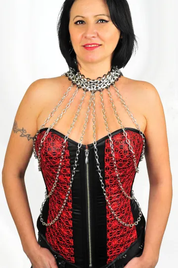 Ketten-Top 17 silbern/schwarz