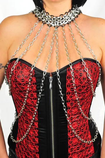 Ketten-Top 17 silbern/schwarz