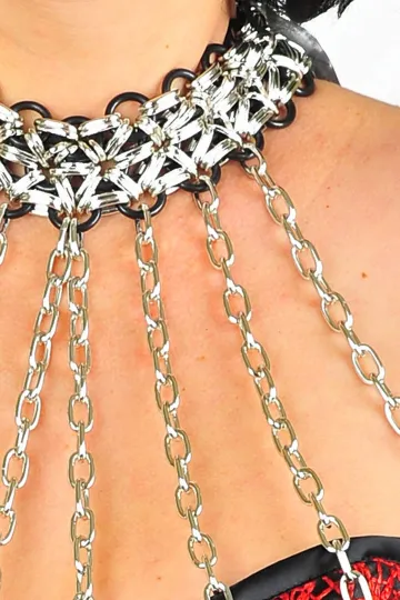 Ketten-Top 17 silbern/schwarz