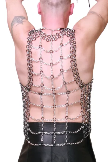 Ketten-Weste 101 silbern/schwarz