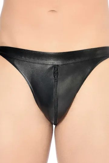 Kunstleder String LUIGI schwarz