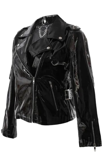 Lack Jacke schwarz