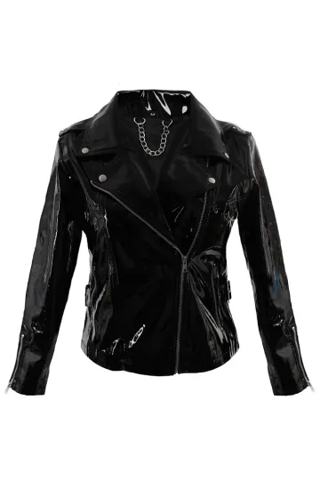 Lack Jacke schwarz