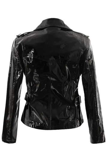 Lack Jacke schwarz