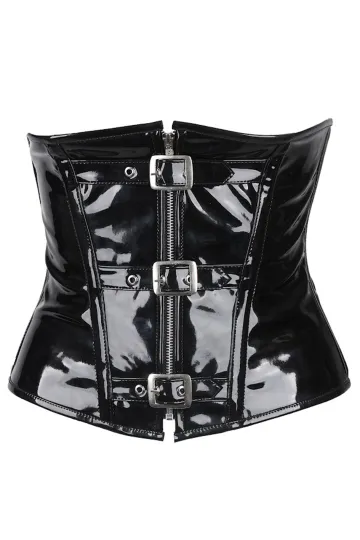 Lack Unterbrust Corsage schwarz