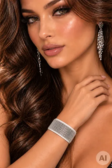 Leder Armband mit Strass 02 weiß
