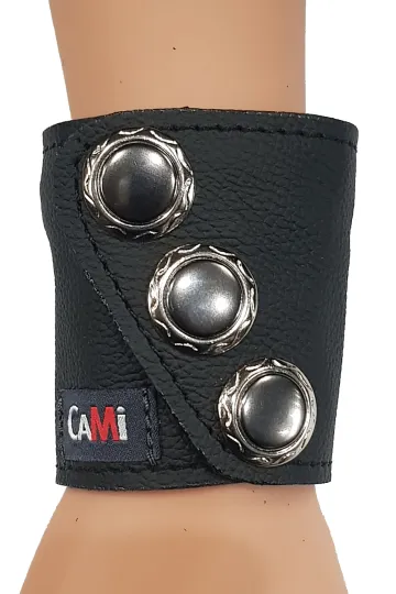 Leder Armband mit Zip 01 schwarz