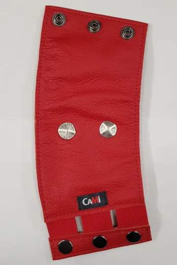 Leder Armband mit Zip 02-3H rot