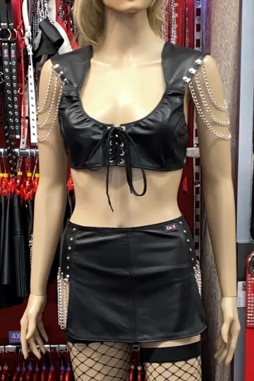 Leder Bustier 04 schwarz