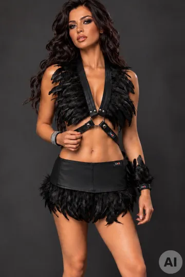 Leder Bustier 07 schwarz