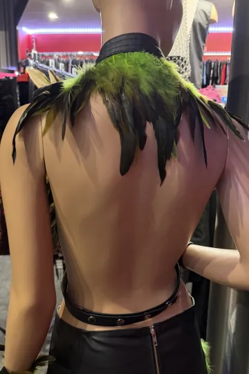 Leder Bustier 07 schwarz/grün