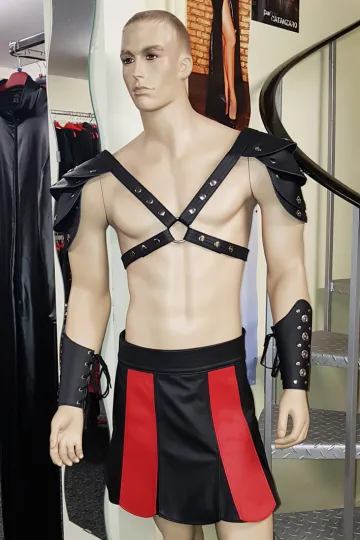 Leder Gladiator Rock 01 schwarz/rot