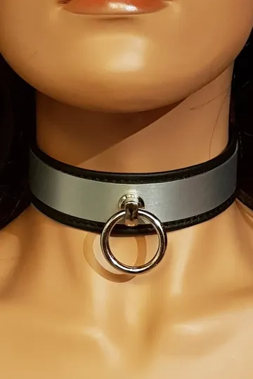 Leder Halsband 09 schwarz