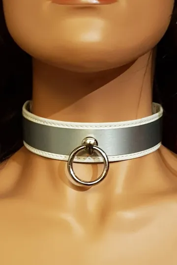Leder Halsband 09 weiß