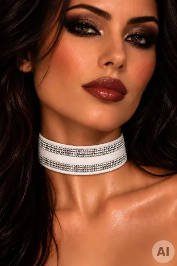 Leder Halsband 18 weiß