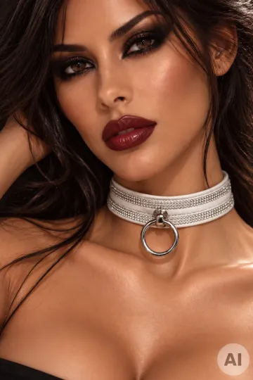 Leder Halsband 19 weiß