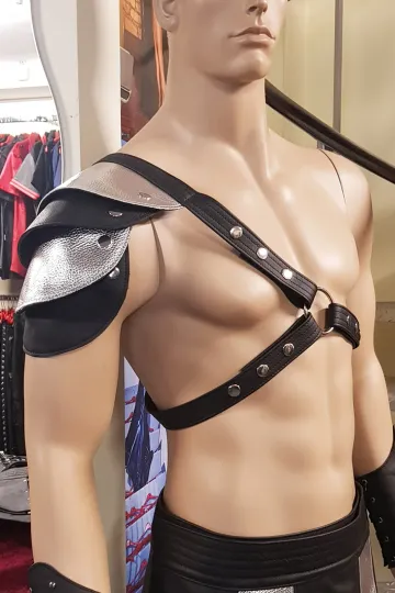 Leder Harness 01 schwarz/silber
