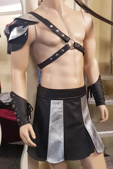 Leder Harness 01 schwarz/silber
