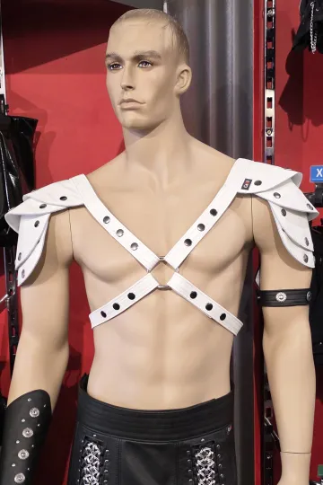 Leder Harness 02-3H weiß