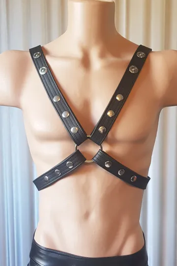 Leder Harness 03-2R schwarz