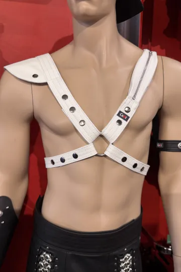 Leder Harness 06 weiß