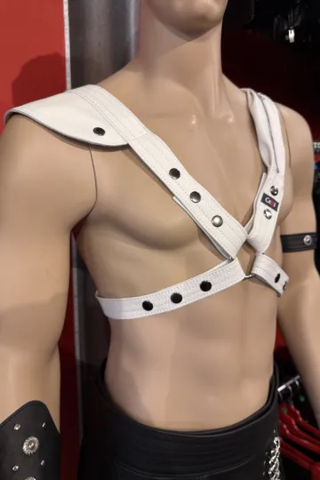 Leder Harness 06 weiß
