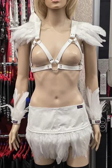 Leder Harness 10 weiß